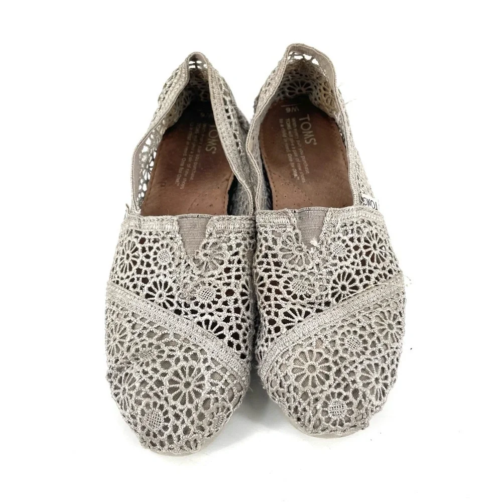TOMS Alpargata 3.0 Moroccan Casual Femenine Crochet Slip On Flat Loafer Sneaker